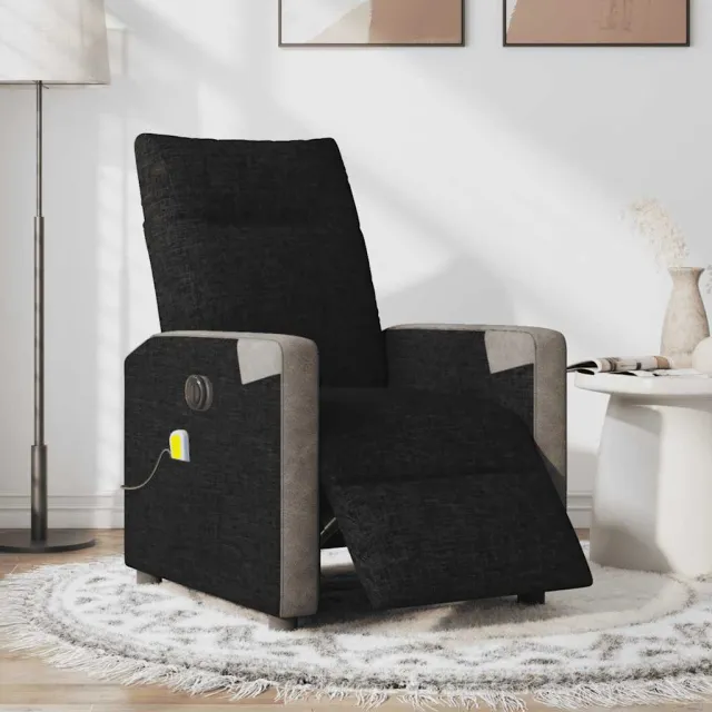 vidaXL Massagestoel elektrisch verstelbaar stof zwart