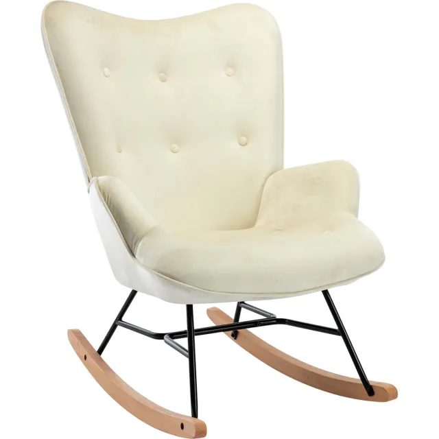 CLP Sanka Schommelstoel - Volwassenen - Binnen - Fluweel - Velvet - creme