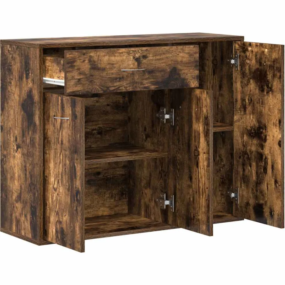 vidaXL Dressoir 88x30x70 cm bewerkt hout gerookt eikenkleurig, foto 4