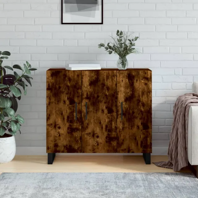 vidaXL Dressoir 90x34x80 cm bewerkt hout gerookt eikenkleurig, foto 2