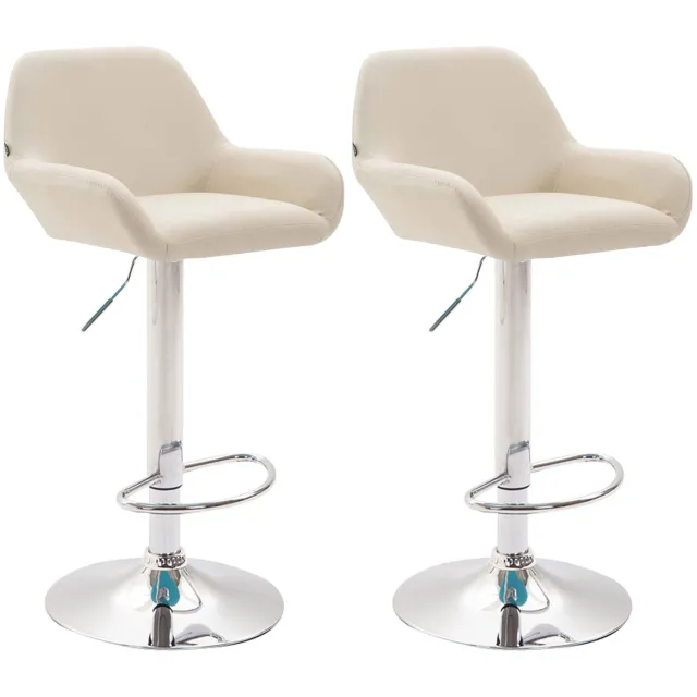 Luxe Comfort Torino 0206 barkrukken (set van 2) - kunstleer - crème creme chroom