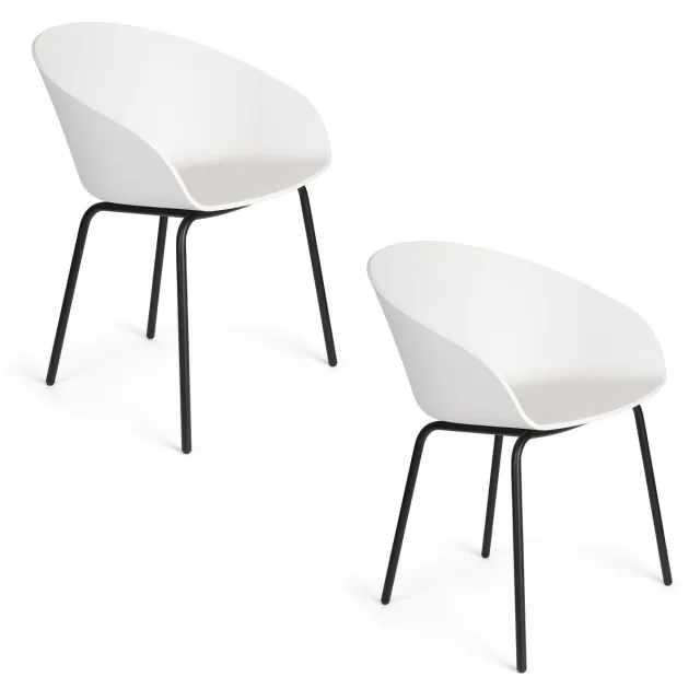 Zuiver Void Eetkamerstoelen wit - Set van 2