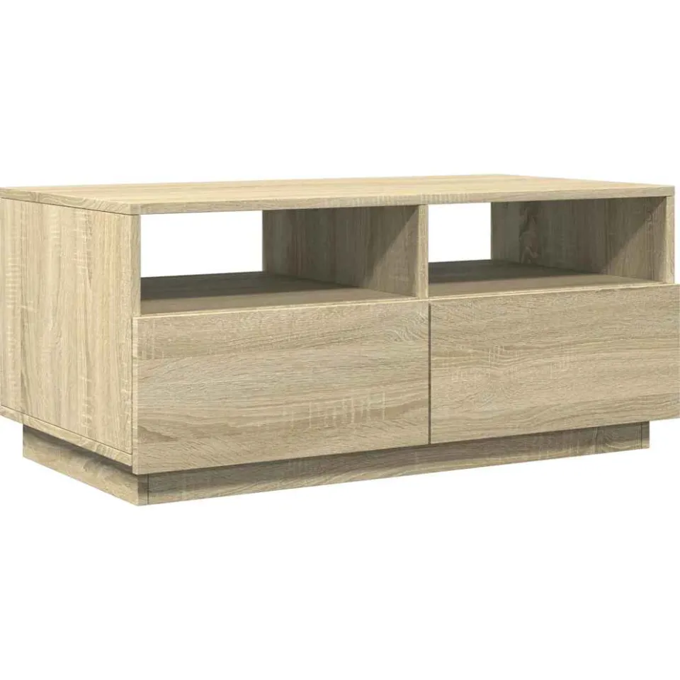 vidaXL Salontafel met LED-verlichting 90x49x40 cm sonoma eikenkleurig Bruin