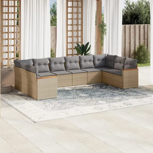 vidaXL Patio Sofa Set 10-zits Gemengd beige, foto 2