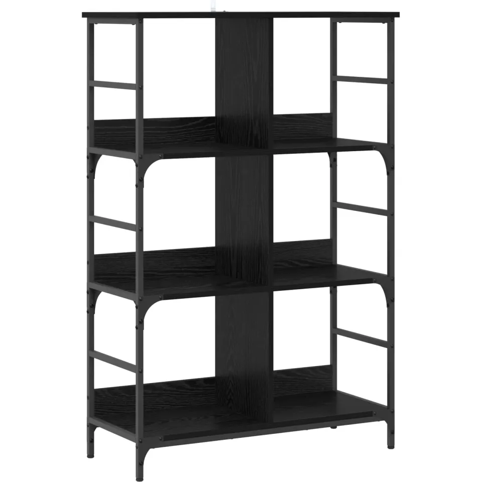 vidaXL Boekenkast 4-laags 78,5 x 33 x 117,5 cm metaal PB Zwart eiken, foto 3