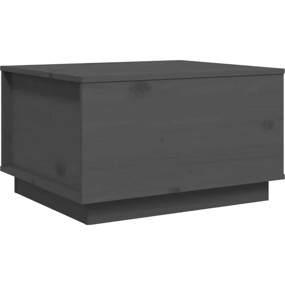 vidaXL Salontafel 60x50x35 cm massief grenenhout grijs