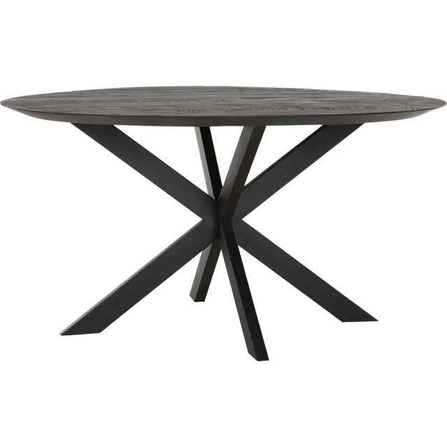 DTP Home Timeless Black Shape eettafel rond teakhout zwart - Ø150 x 78 cm