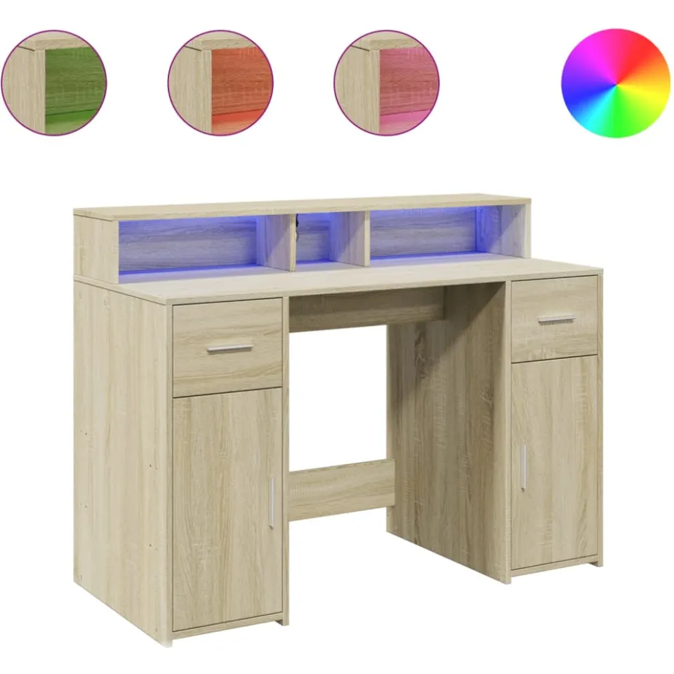 vidaXL Desk Sonoma Eiken 120 x 55 x 91 cm Engineered wood, foto 3