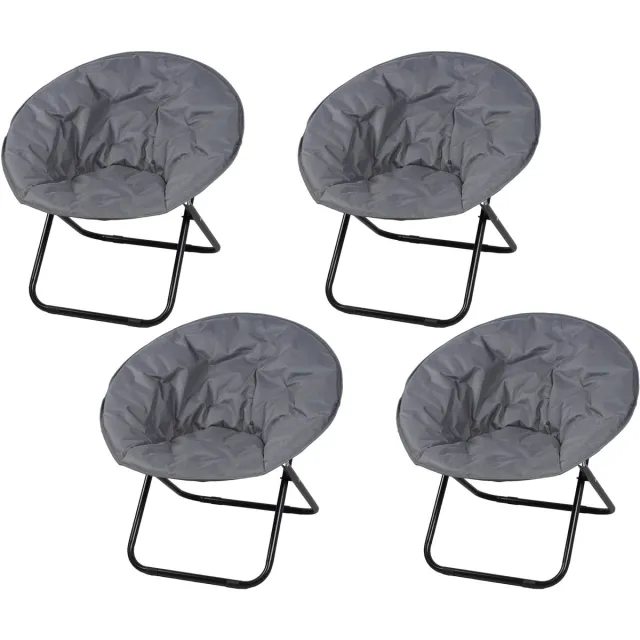 Sunnydays Set van 4 “LE ATLANTIS” love seats Antraciet Ø82 x H75 cm