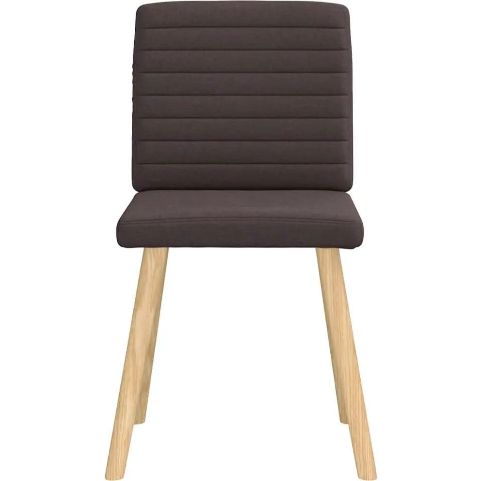 vidaXL Eetkamerstoelen 4 st stof donkerbruin bruin, foto 4