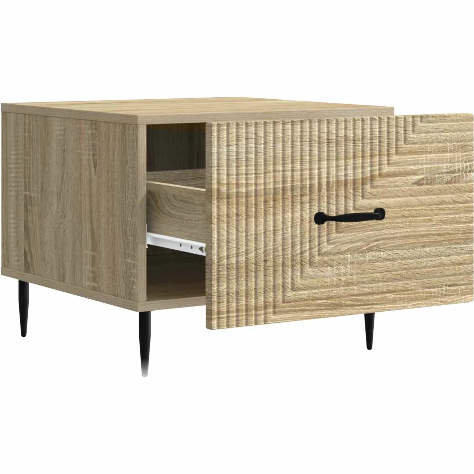 vidaXL Salontafel met lade Sonoma Eiken 49 x 50 x 40 cm Bewerkt hout, foto 4