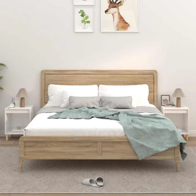 vidaXL Nachtkastjes 2 st 40x35x50 cm hoogglans wit, foto 2
