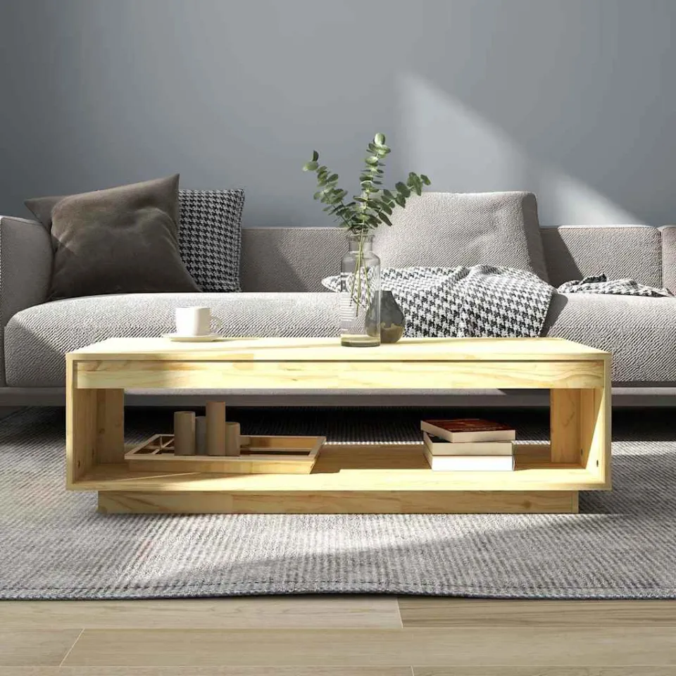vidaXL Salontafel 110x50x33,5 cm massief grenenhout bruin, foto 3
