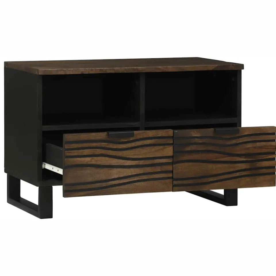 vidaXL TV Eenheden 70 x 33 x 46 cm Walnotenhout Bewerkt hout bruin, foto 2