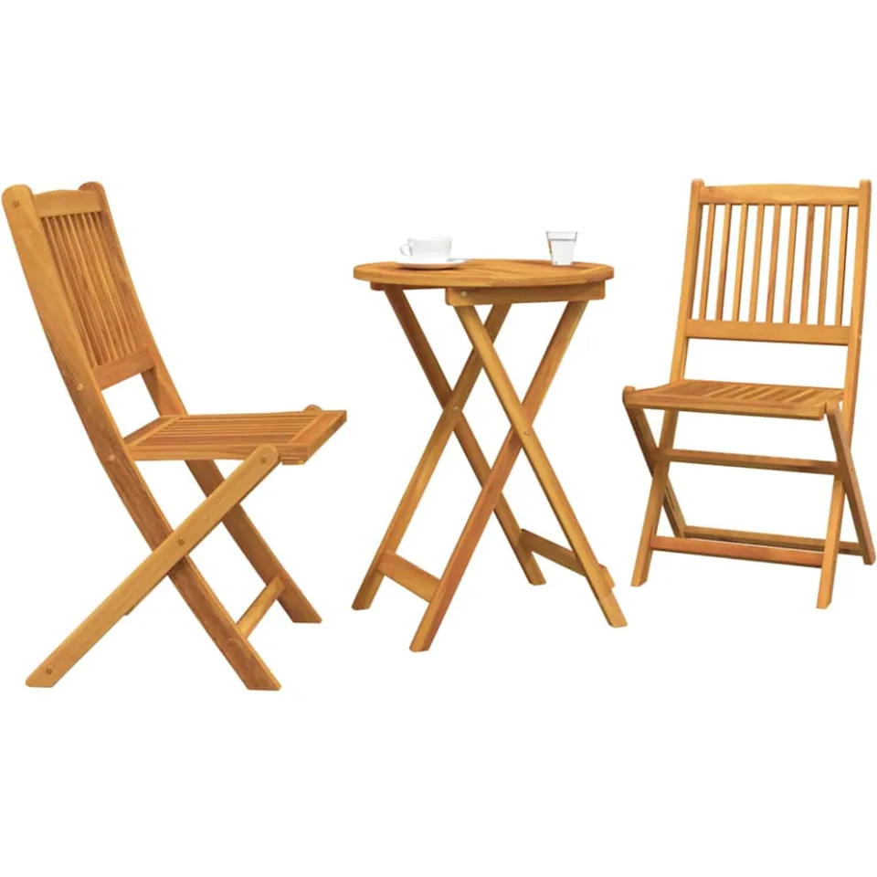 vidaXL Tuin Bistro Set 3 st Bruin Massief Acaciahout