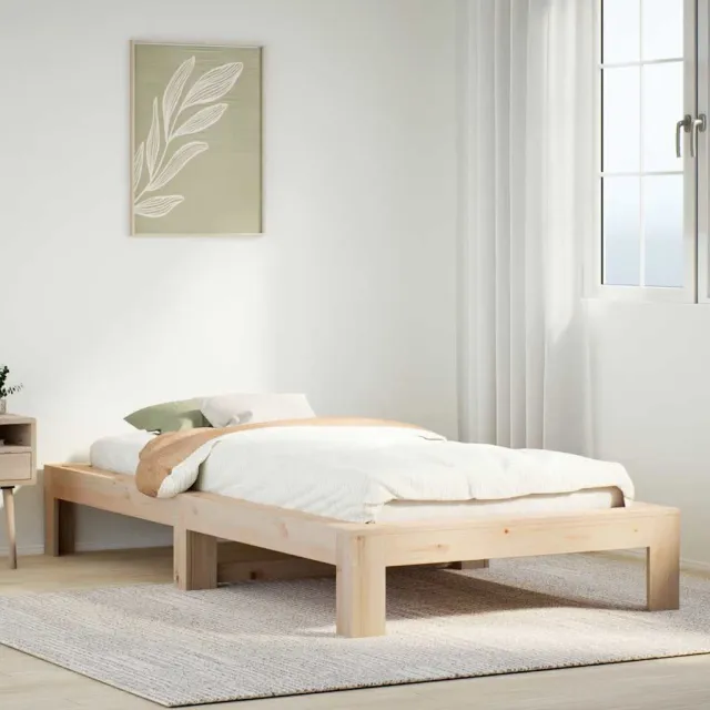 vidaXL Bedframe zonder matras massief grenenhout 100x200 cm bruin