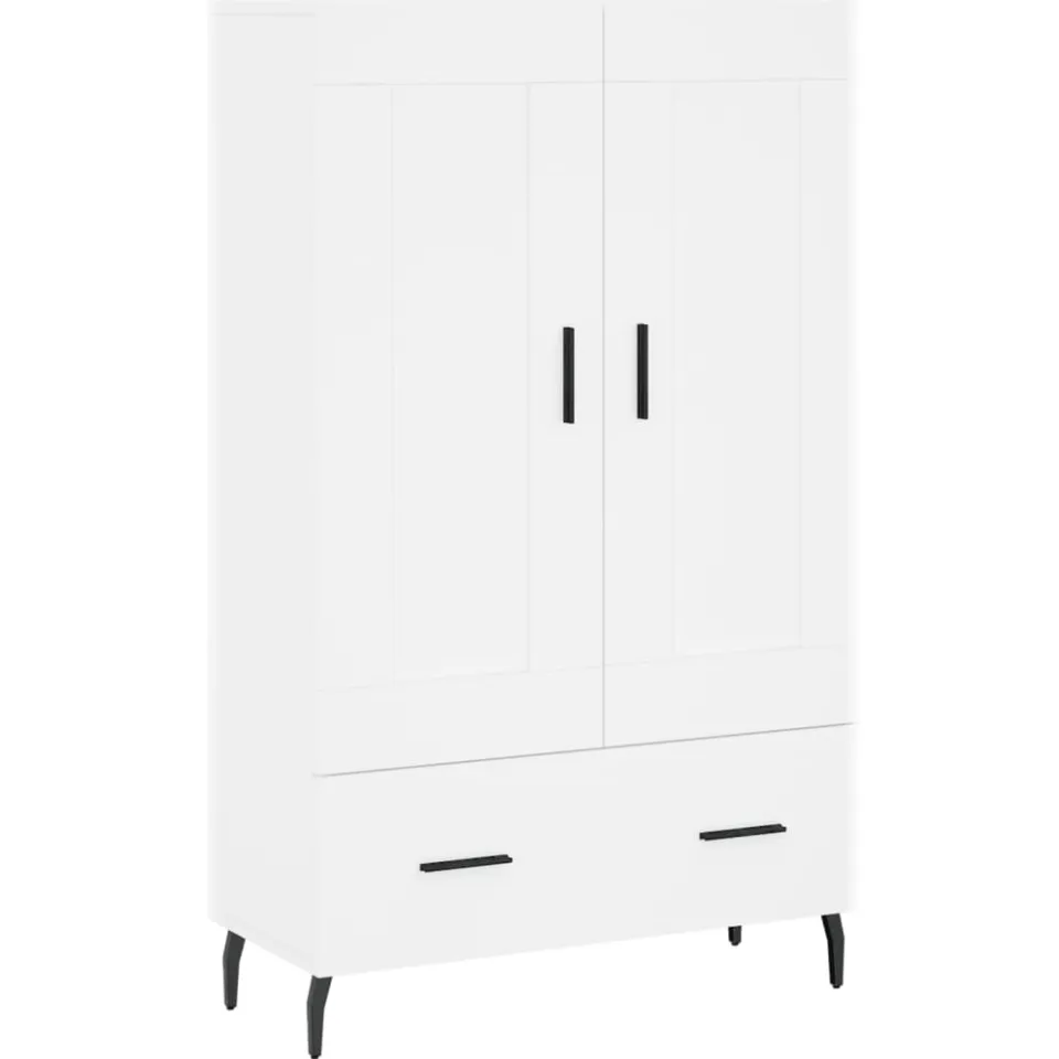 vidaXL Hoge kast 69,5x31x115 cm bewerkt hout wit, foto 3