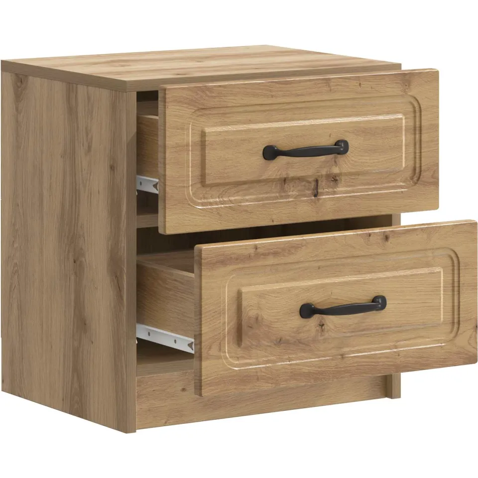 vidaXL Nachtkastje Artisanaal eiken 43 x 34,5 x 44,5 cm Bewerkt hout, foto 4