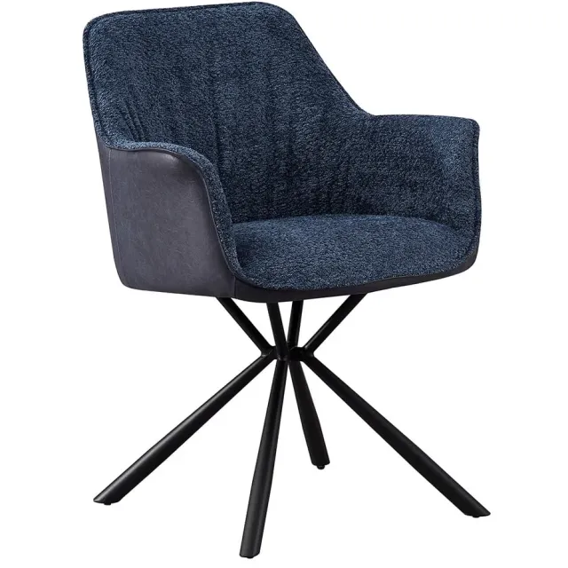 armstoel Jan bouclé blauw