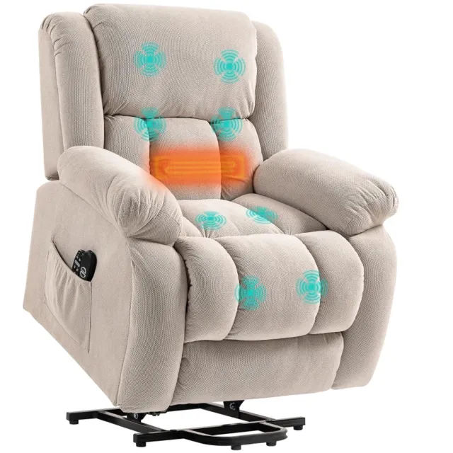 GranMaison Massagestoel - Relaxfauteuil - Zetel - 1 persoons - Met armleuning - Zeer comfortabel - Elektrisch - Beige