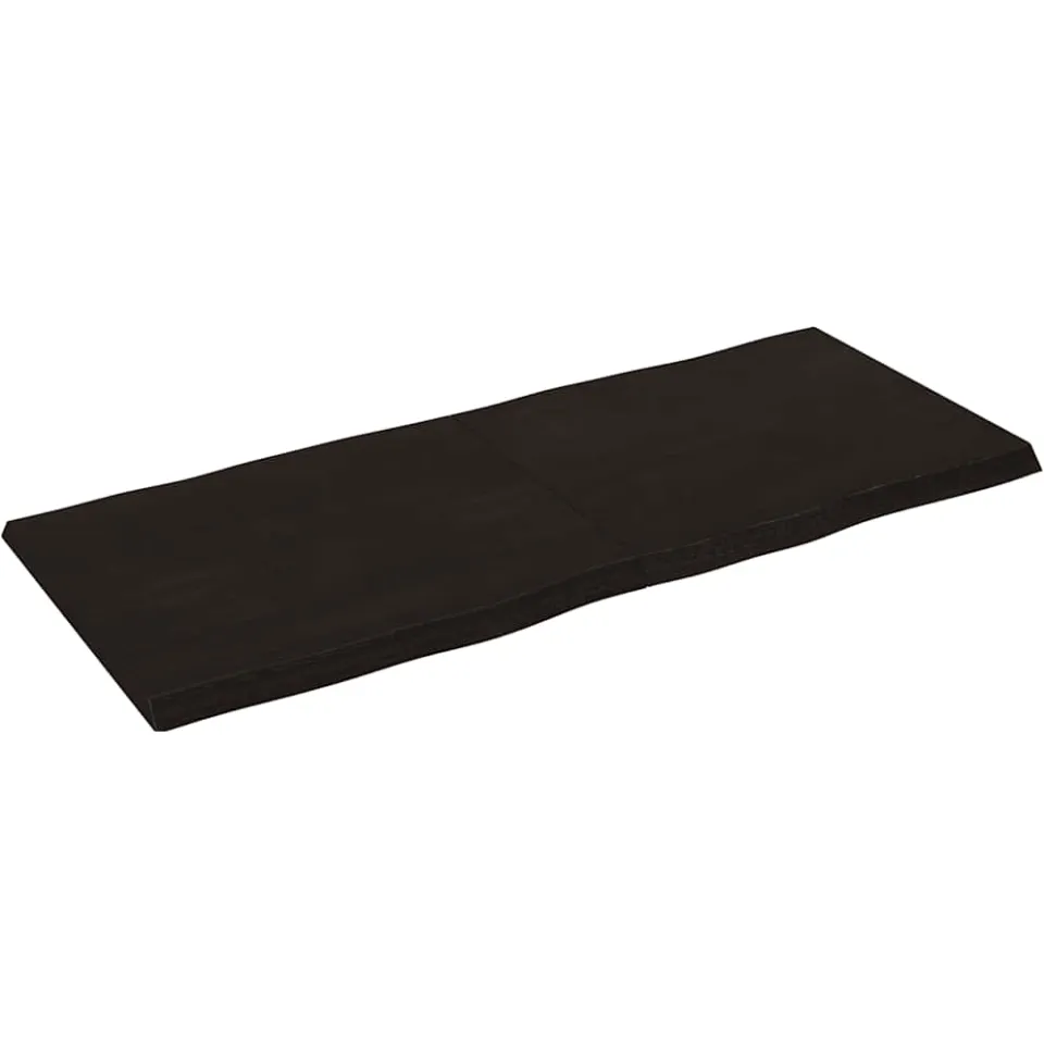 vidaXL Tafelblad natuurlijke rand 140x60x(2-4)cm eikenhout donkerbruin, foto 2