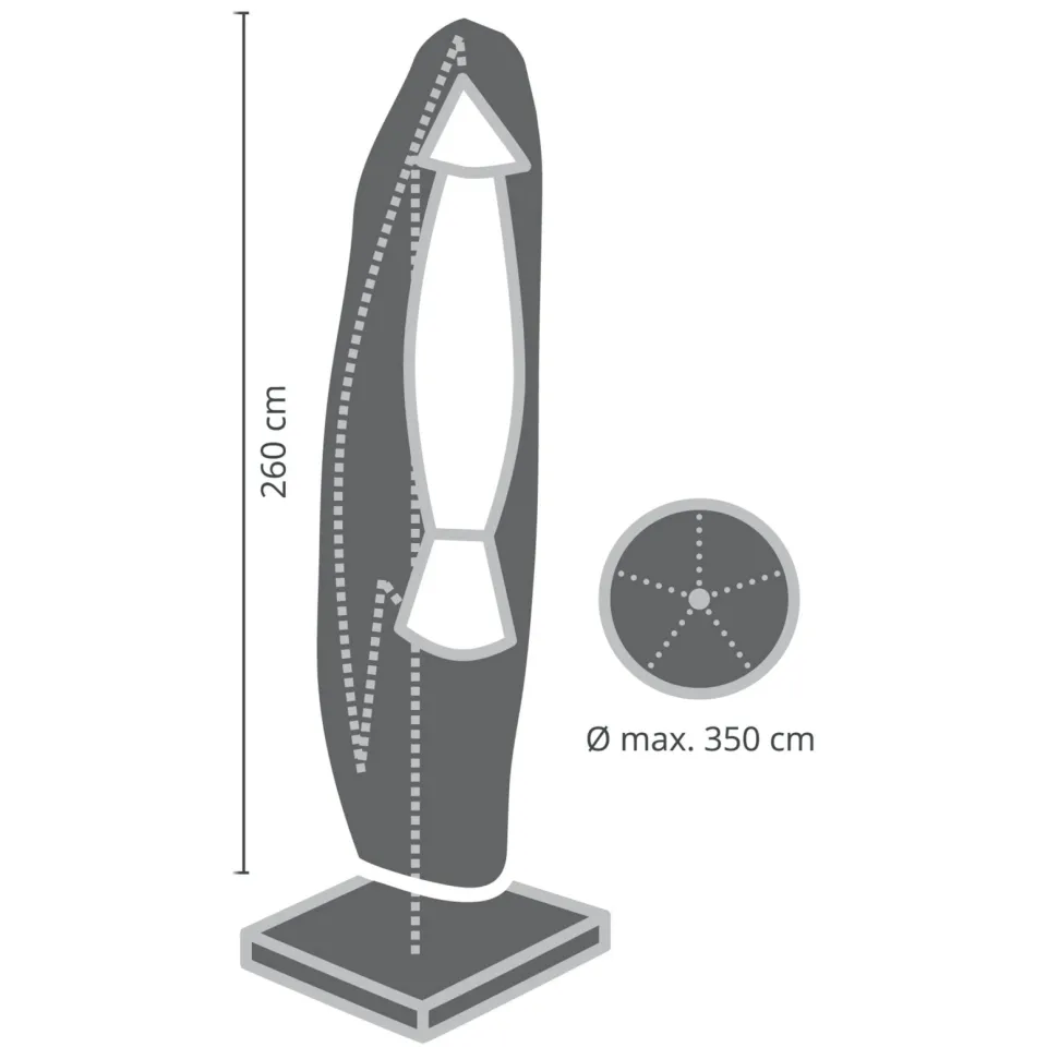 Winza Outdoor Covers parasolhoes voor zweefparasol grijs, foto 5
