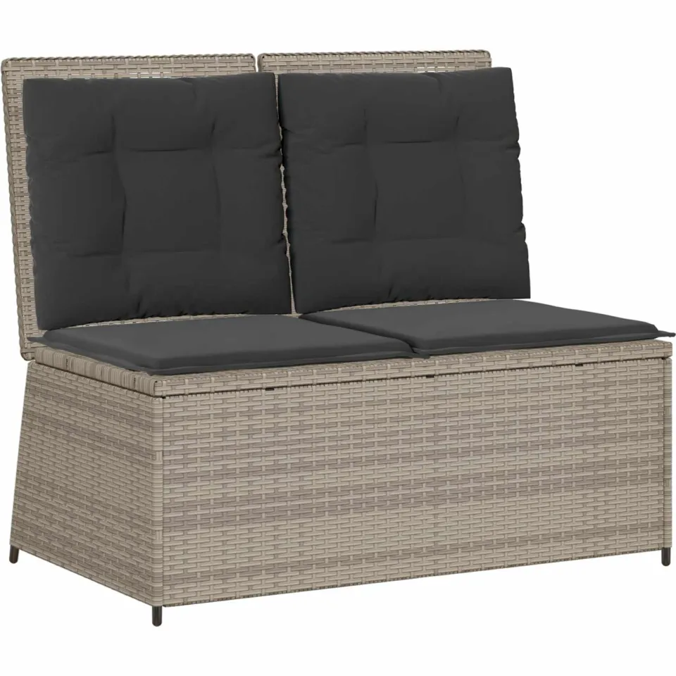 vidaXL Tuinbank Lichtgrijs poly rattan