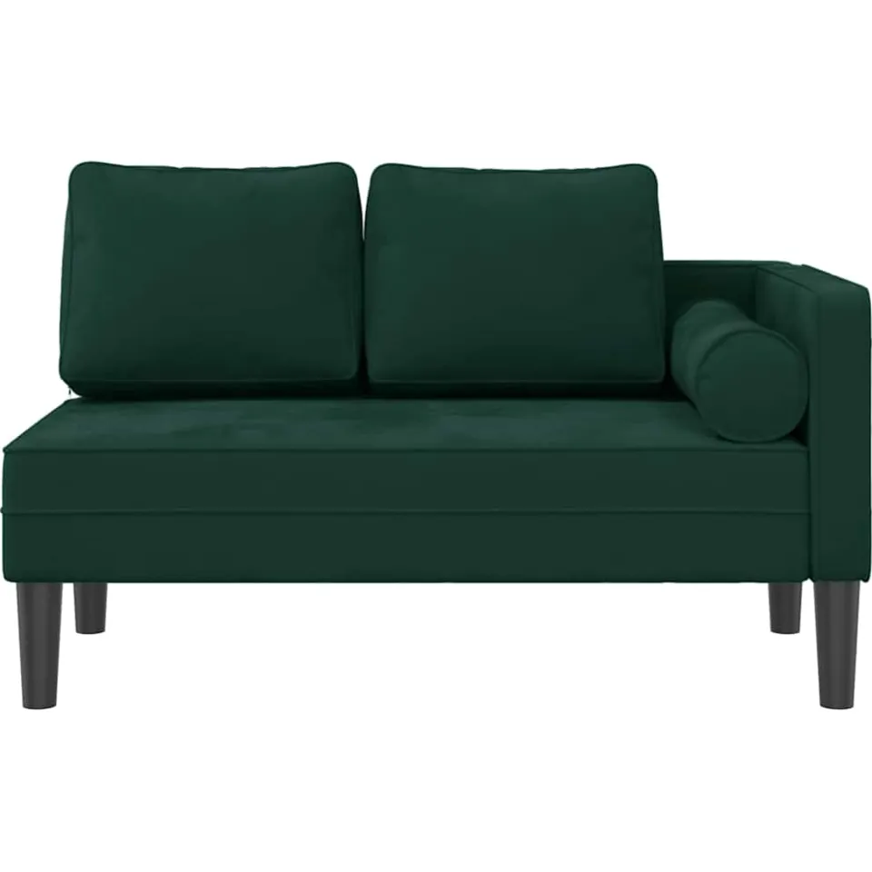 vidaXL Chaise longue met kussens fluweel donkergroen