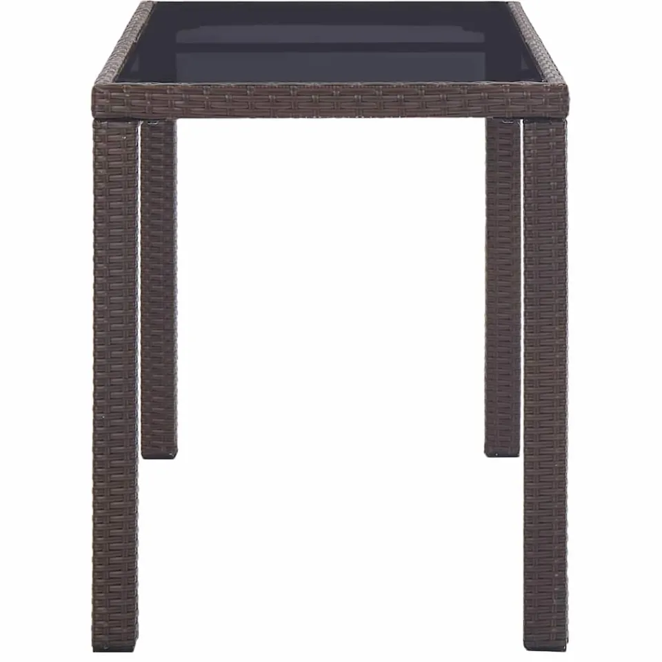 vidaXL Tuintafel 123x60x74 cm poly rattan bruin, foto 3