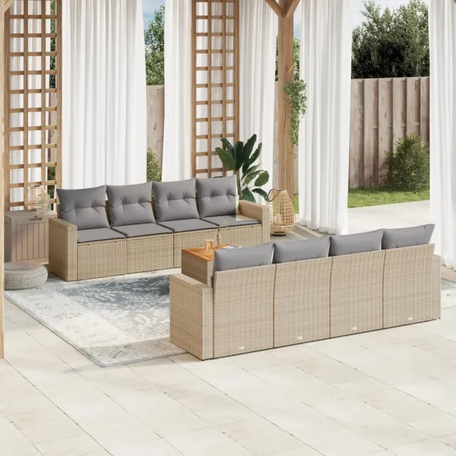 vidaXL Patio Sofa Set 6-zits Mix Beige en Lichtgrijs, foto 2