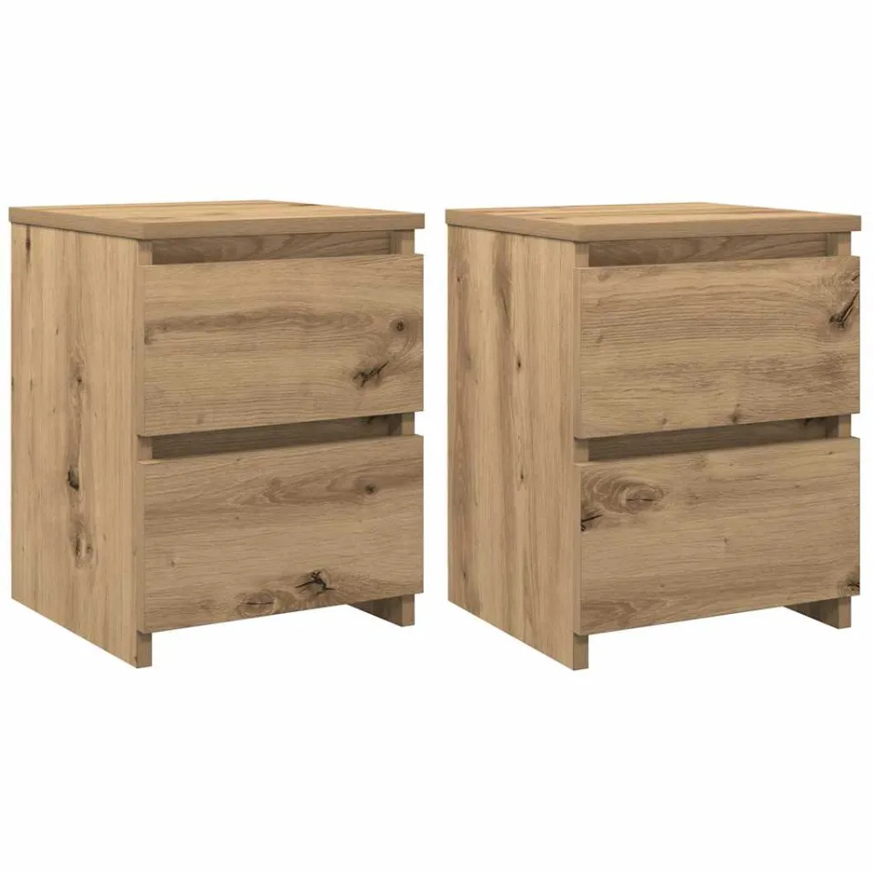 vidaXL Nachtkastjes 2 st 30x30x40cm bewerkt hout artisanaal eikenkleur, foto 3