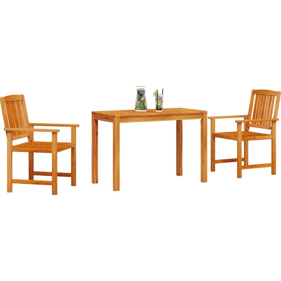 vidaXL Tuin eettafelset 3 st Bruin Massief Acaciahout