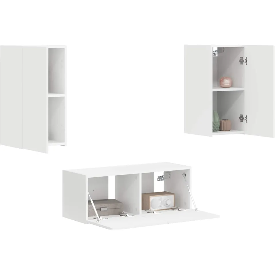 vidaXL Tv-meubelset 2 st 78,5 x 31 x 30 cm Wit