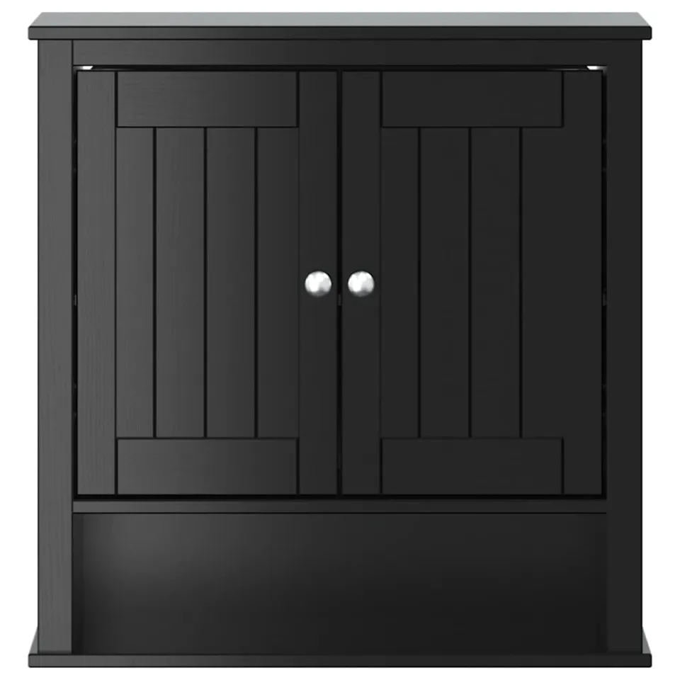 vidaXL Badkamerkast BERG 69,5x27x71,5 cm massief grenenhout zwart, foto 4