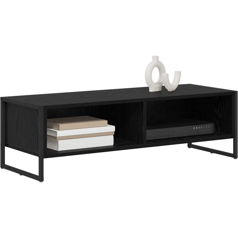 vidaXL TV-kast 100 x 36.5 x 30.5 cm Zwart Eiken Bewerkt hout
