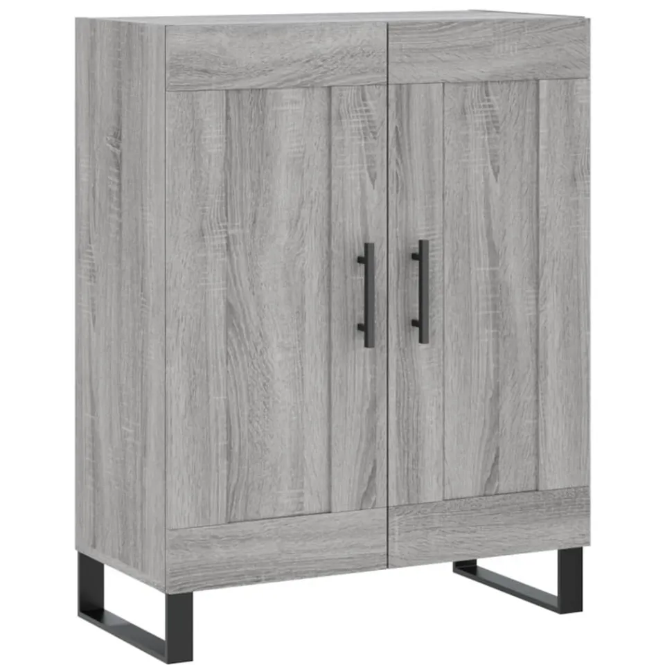 vidaXL Dressoir 69,5x34x90 cm bewerkt hout grijs sonoma eikenkleurig, foto 3