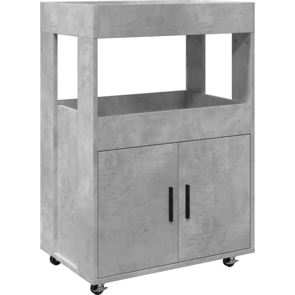 vidaXL Drankkar 60x39,5x89 cm bewerkt hout betongrijs