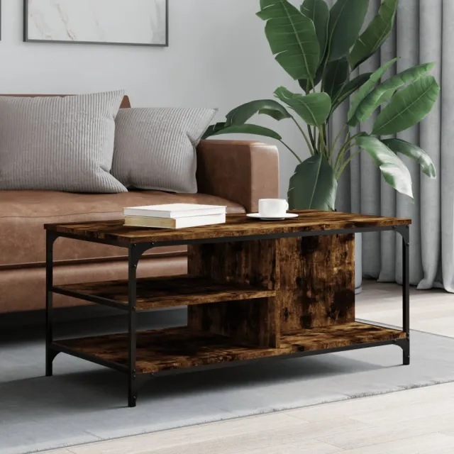 vidaXL Salontafel 100x50x45 cm bewerkt hout gerookt eikenkleurig Bruin