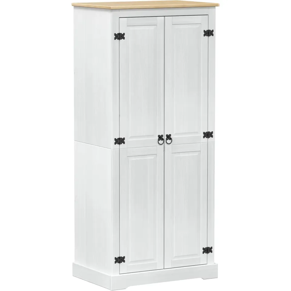 vidaXL Kasten Wit 76 x 50 x 170 cm Massief grenenhout, foto 3