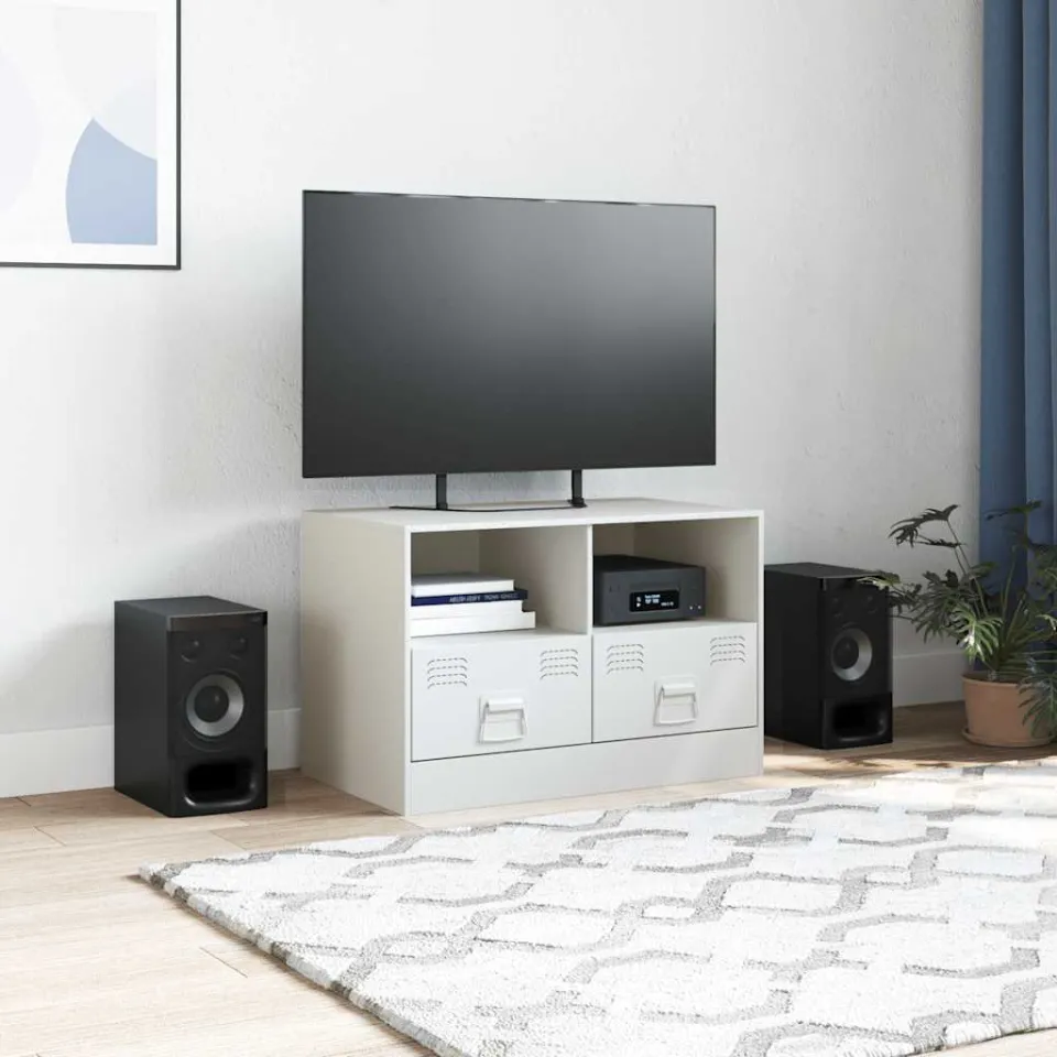 vidaXL Tv-meubel 67x39x44 cm staal wit, foto 3