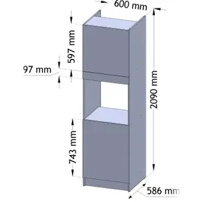 Keuken Kolomkast Prim - Eikdecor - 60x209x60cm - 2 Deuren hout, foto 3