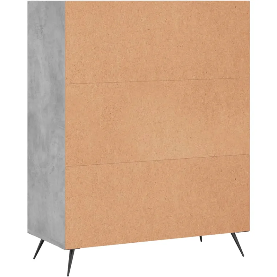 vidaXL Boekenkast 69,5x32,5x90 cm bewerkt hout betongrijs zwart, foto 4