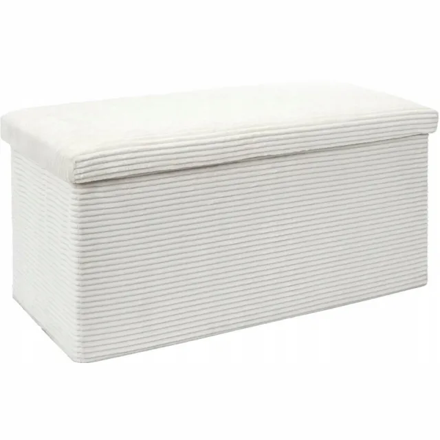 Artpro Opvouwbare 2-persoons Poef Wit met Opbergruimte, 76cm