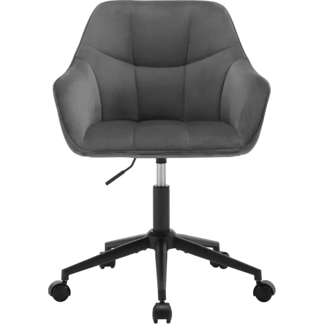 C. , R. E. CORE Fluwelen Bureaustoel - Draaibare Computerstoel met Armleuningen - In Hoogte Verstelbare - Zithoogte 48 tot 57cm - 61x61x81-90cm - Donkergrijs Donker Grijs