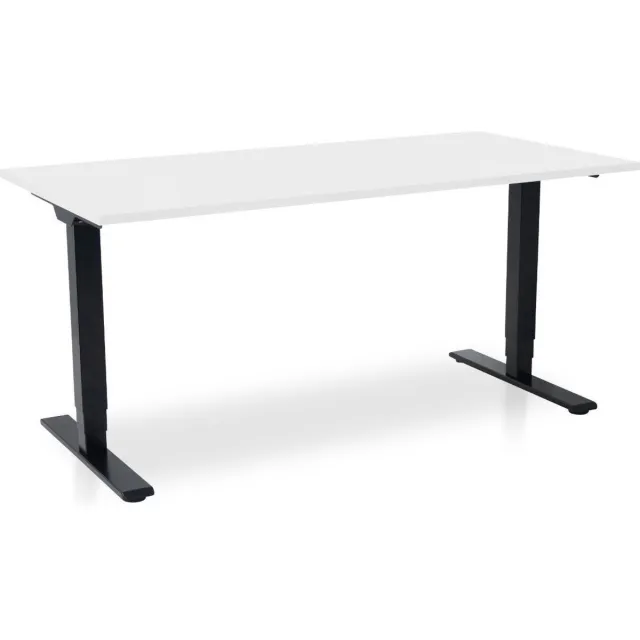 Multi Ratio Zit-sta bureau elektrisch verstelbaar - MRC COMFORT NEN-EN 527 | 180 x 80 cm | frame zwart - blad wit | 130 cm hoog | 100KG draagvermogen Zwart frame