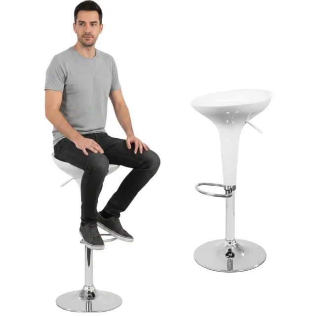 aga Hoker Aga Wit 88 cm - Verstelbaar, Draaibaar, Kunststof Barstoel