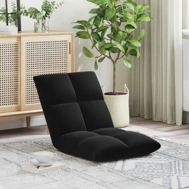 vidaXL Verstelbare vlo stoelen Zwart Fluweel, foto 2