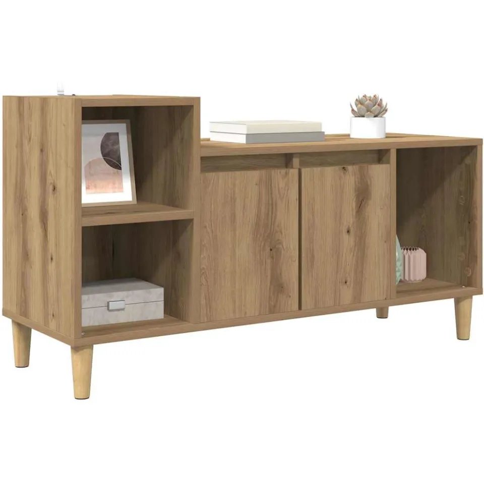 vidaXL TV-kast 100 x 35 x 55 cm Artisan Eiken Bewerkt hout Bruin