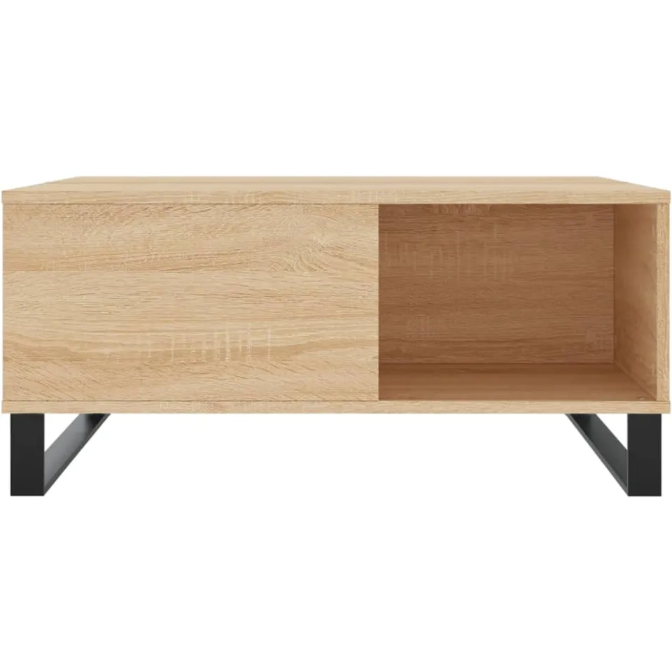 vidaXL Salontafel 80x80x36,5 cm bewerkt hout sonoma eikenkleurig