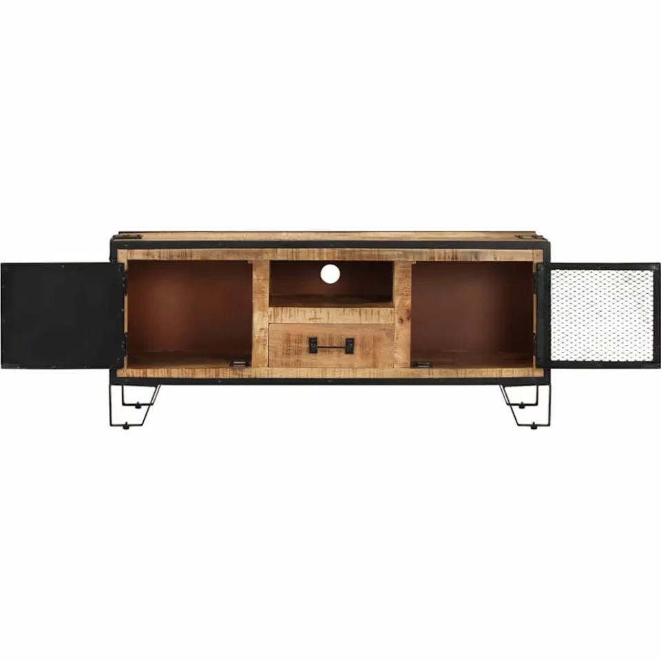 vidaXL Tv-meubel 110x31x46 cm ruw mangohout meerkleurig, foto 4